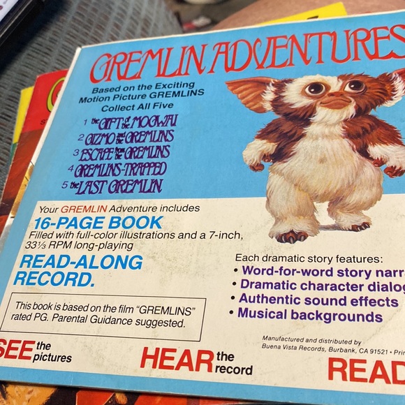 Vintage Read-Along and Record:  Gizmo and the Gremlins, Story 2 Warner Bros 1984 - Picture 5 of 7